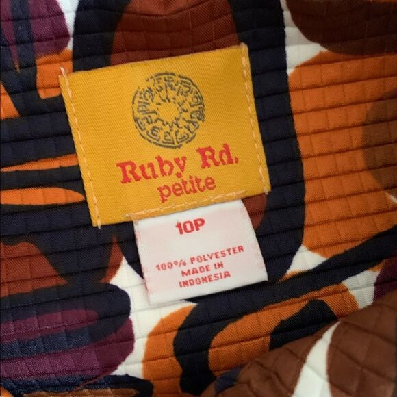 Ruby Rd Petite Purple and Orange Geometric Blazer - Picture 6 of 7